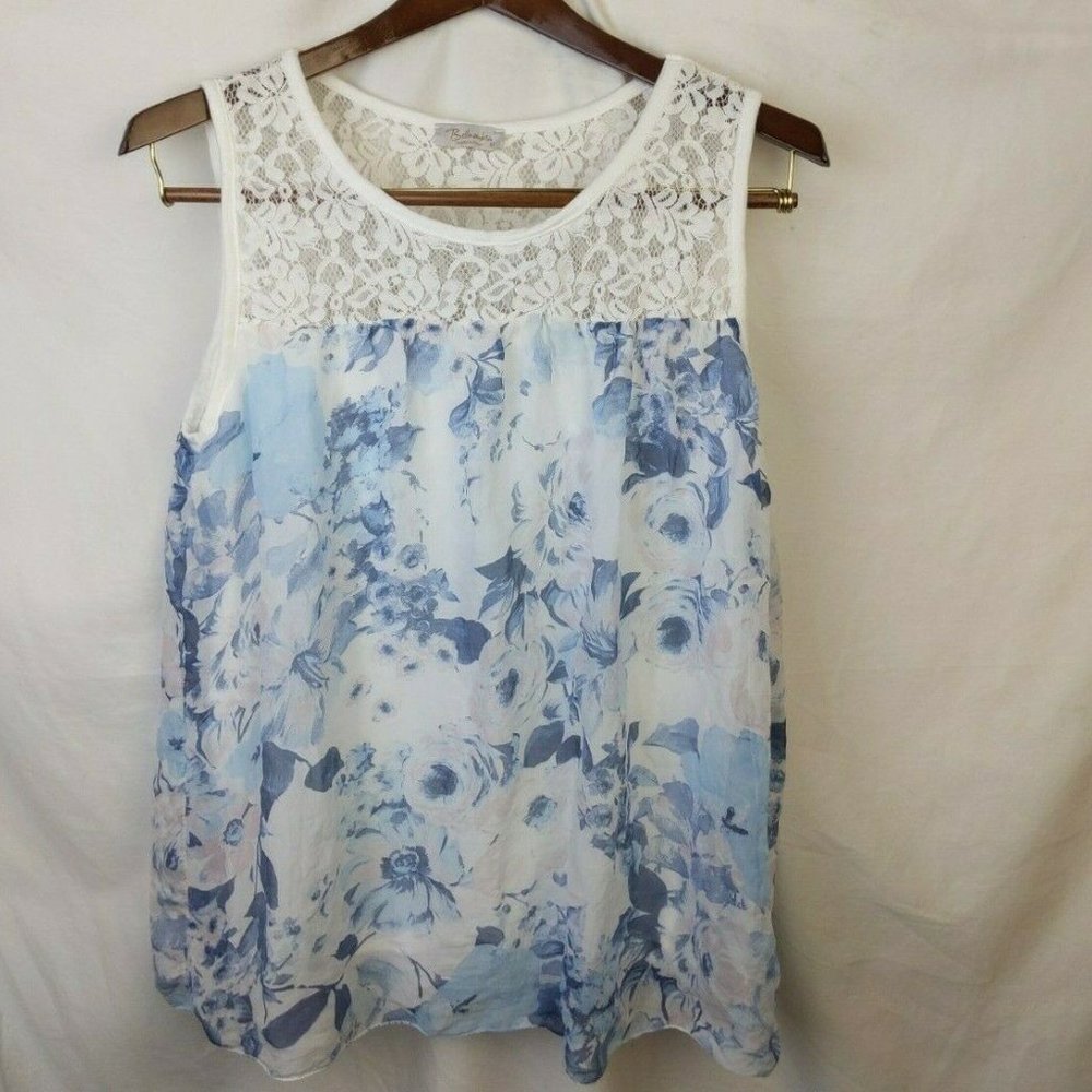 Sold! Floral and Lace Sleeveless Tank Top